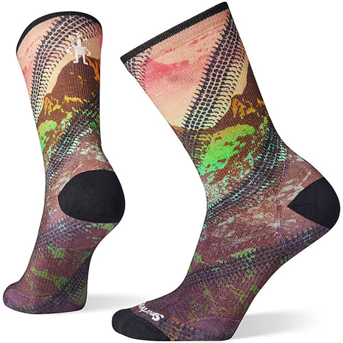 Smartwool Cycle Zero Cushion Mountain Print Crew Socks for Women